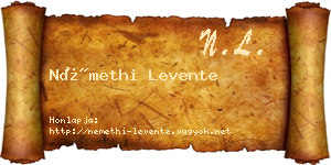 Némethi Levente névjegykártya