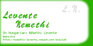 levente nemethi business card